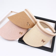 Load image into Gallery viewer, Straw Bow-knot Visor Summer Cap