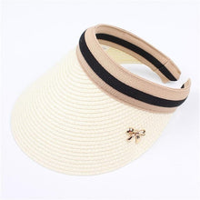 Load image into Gallery viewer, Straw Bow-knot Visor Summer Cap