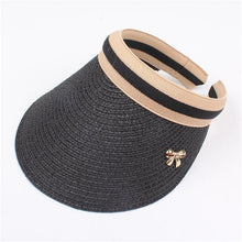 Load image into Gallery viewer, Straw Bow-knot Visor Summer Cap