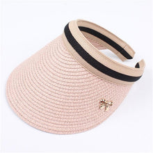 Load image into Gallery viewer, Straw Bow-knot Visor Summer Cap