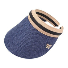 Load image into Gallery viewer, Straw Bow-knot Visor Summer Cap