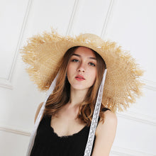 Load image into Gallery viewer, Lace Strap Straw Hat