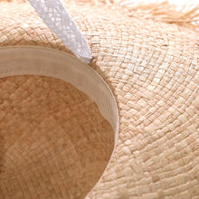 Load image into Gallery viewer, Lace Strap Straw Hat
