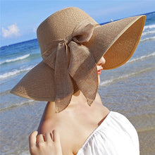 Load image into Gallery viewer, Summer Floppy Wide Brim Straw Hat