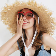 Load image into Gallery viewer, Lace Strap Straw Hat