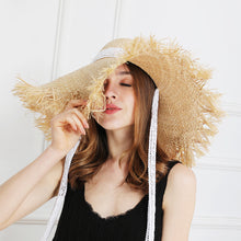 Load image into Gallery viewer, Lace Strap Straw Hat