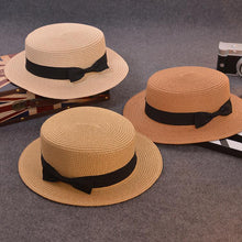 Load image into Gallery viewer, Fashion Bow Hand Made Straw Cap