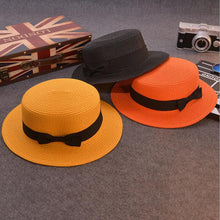 Load image into Gallery viewer, Fashion Bow Hand Made Straw Cap
