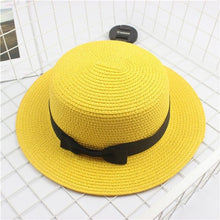 Load image into Gallery viewer, Fashion Bow Hand Made Straw Cap