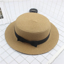 Load image into Gallery viewer, Fashion Bow Hand Made Straw Cap
