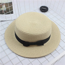 Load image into Gallery viewer, Fashion Bow Hand Made Straw Cap