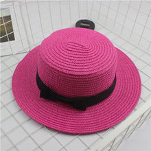 Load image into Gallery viewer, Fashion Bow Hand Made Straw Cap