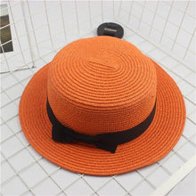 Load image into Gallery viewer, Fashion Bow Hand Made Straw Cap