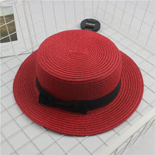 Load image into Gallery viewer, Fashion Bow Hand Made Straw Cap