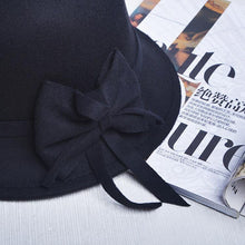 Load image into Gallery viewer, Elegant Wool Bow-knot Fedora Hat