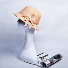 Load image into Gallery viewer, Elegant Wool Bow-knot Fedora Hat