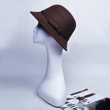 Load image into Gallery viewer, Elegant Wool Bow-knot Fedora Hat