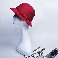 Load image into Gallery viewer, Elegant Wool Bow-knot Fedora Hat