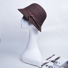 Load image into Gallery viewer, Elegant Wool Bow-knot Fedora Hat