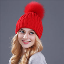 Load image into Gallery viewer, Fox Fur Ball Cap