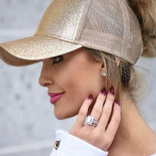 Load image into Gallery viewer, Glitter Ponytail Baseball Cap